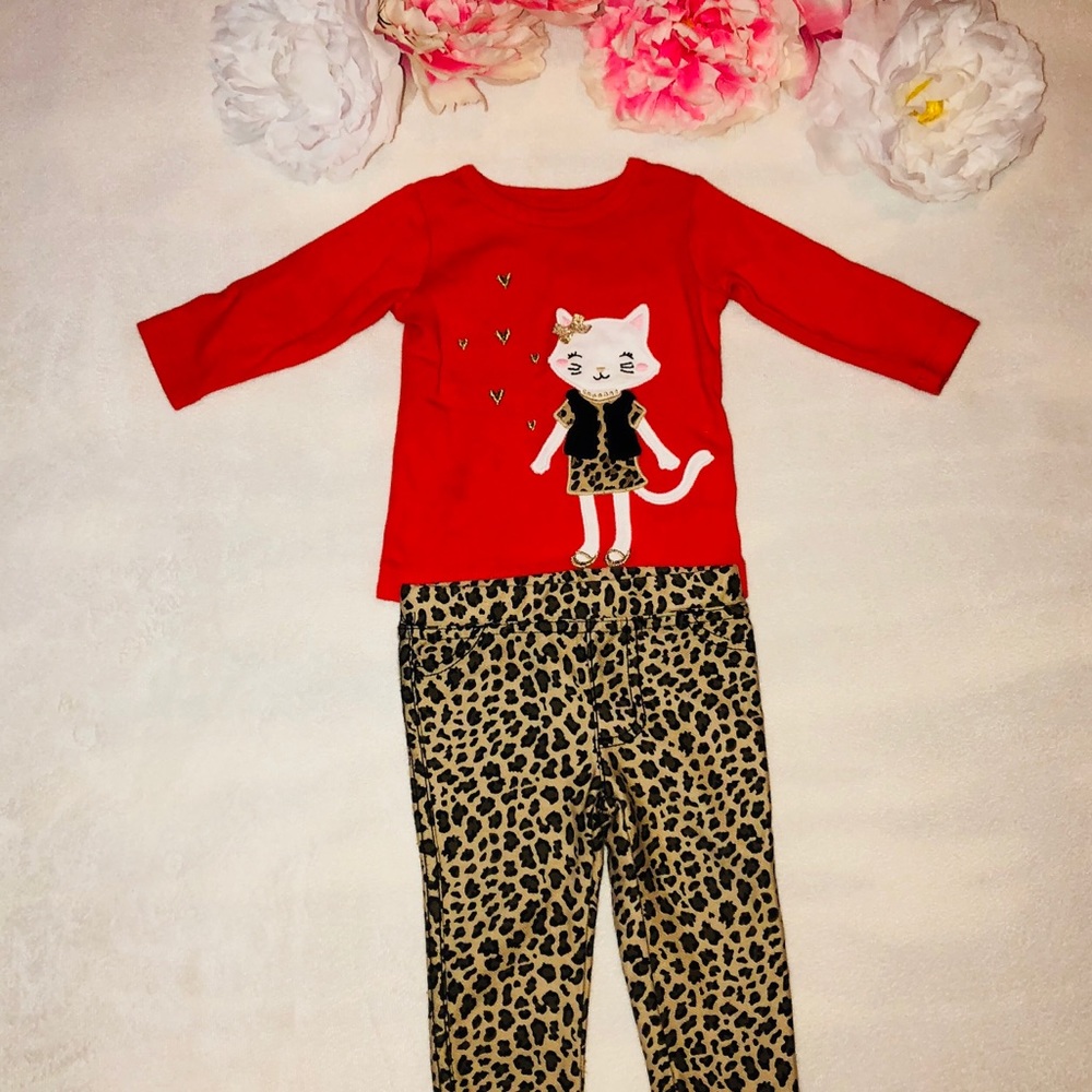 SALE girl cheetah fashion outfit 3 months NWOT